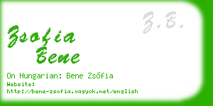 zsofia bene business card